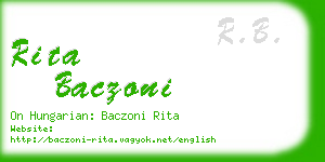 rita baczoni business card
